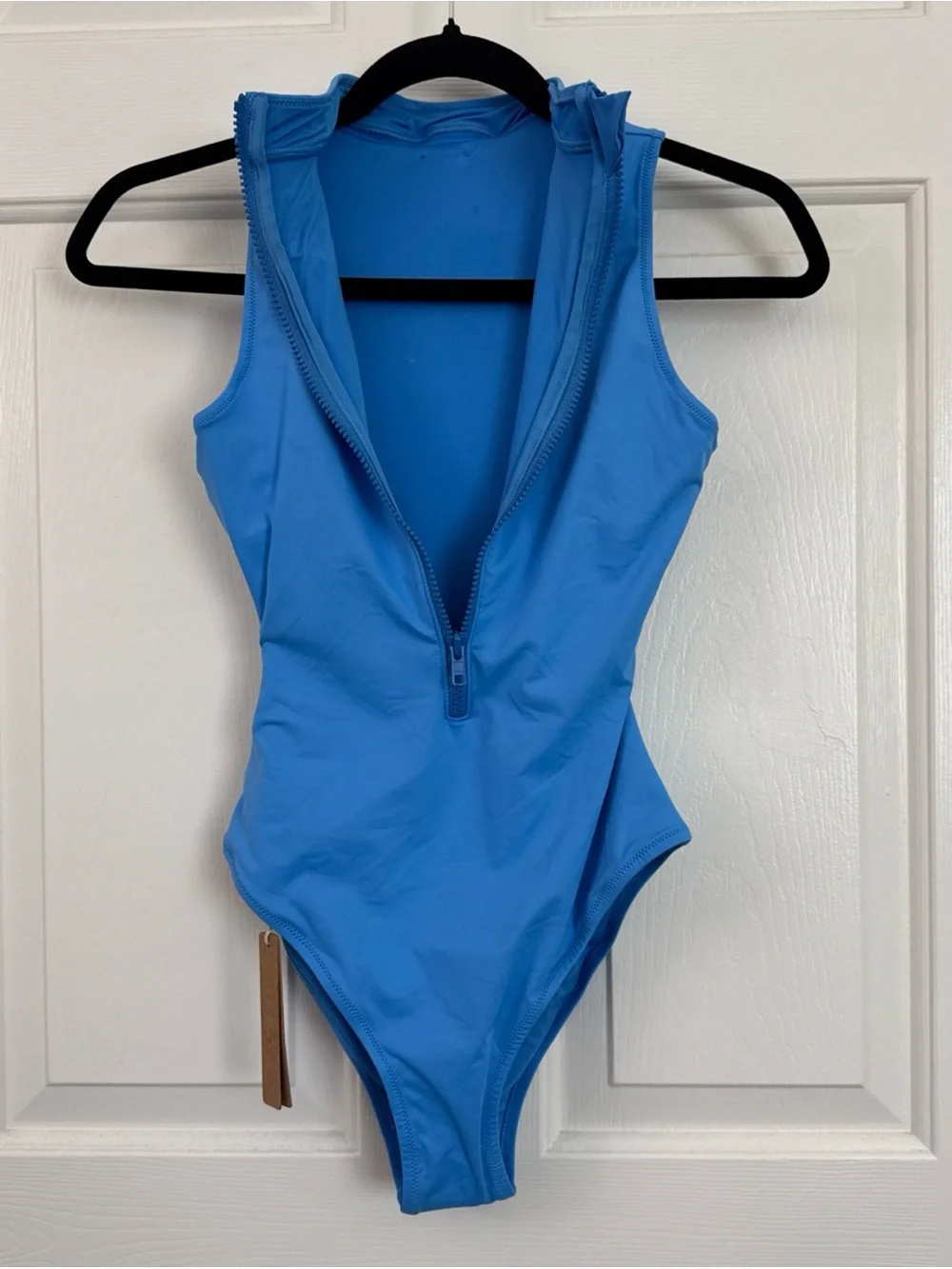 SKIMS Bright Blue Deep V One-Piece Swimsuit